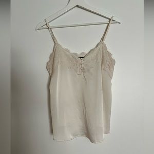 Abercrombie White Lace Trim Top
